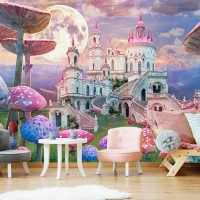 Fairy castle wall mural Girl's room wallpaper wonderland