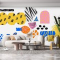 Vibrant wallpaper abstract shapes Colorful wall mural