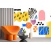 Vibrant wallpaper abstract shapes Colorful wall mural