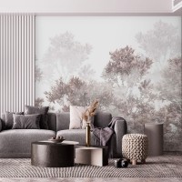 Scenic landscape Vintage nature wall mural trees Forest wallpaper