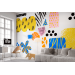 Vibrant wallpaper abstract shapes Colorful wall mural