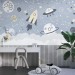 Space rocket wall mural Planets and stars wallpaper kids