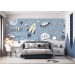 Space rocket wall mural Planets and stars wallpaper kids