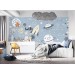 Space rocket wall mural Planets and stars wallpaper kids