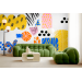 Vibrant wallpaper abstract shapes Colorful wall mural