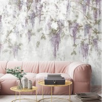 Lilac floral wallpaper Botanical wall mural