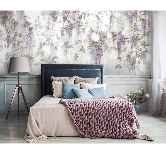 Lilac floral wallpaper Botanical wall mural