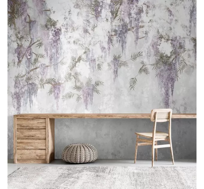 Lilac floral wallpaper Botanical wall mural