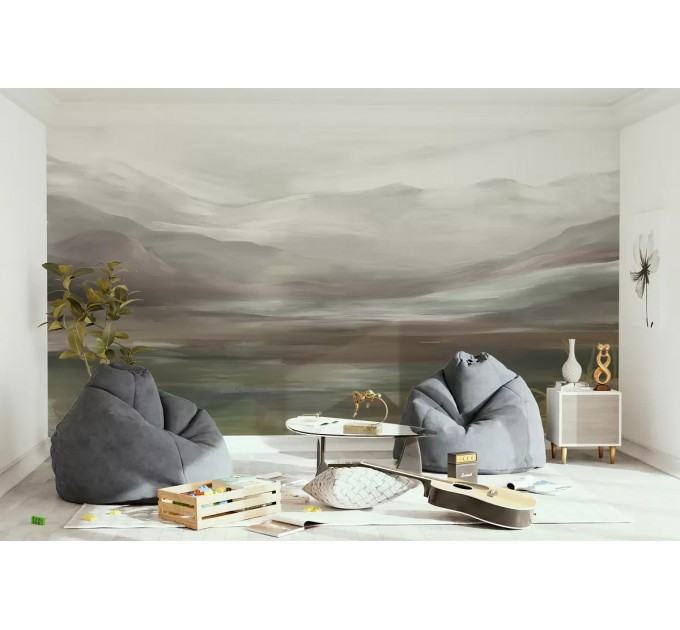 Foggy landscape wallpaper Mountains wall mural
