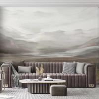 Foggy landscape wallpaper Mountains wall mural