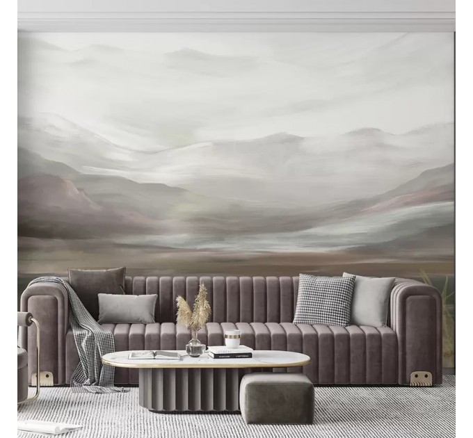 Foggy landscape wallpaper Mountains wall mural
