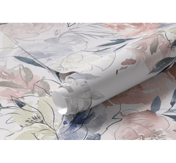 Pastel flowers wall mural Baby girl nursery wallpaper