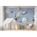 Space rocket wall mural Planets and stars wallpaper kids