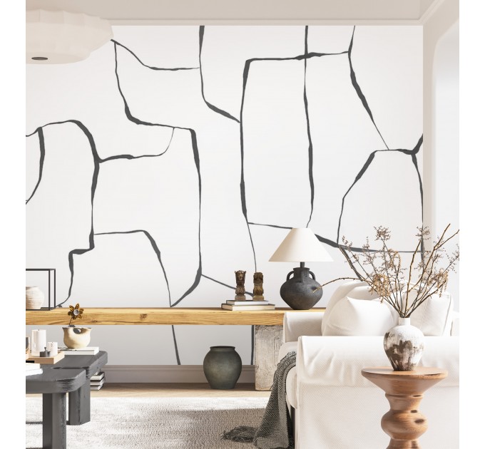 Abstract lines wallpaper minimalist Peel & stick wall mural