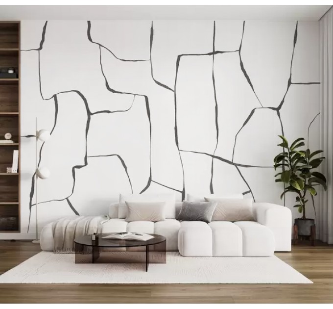 Abstract lines wallpaper minimalist Peel & stick wall mural