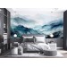 Foggy blue mountains wallpaper mural landscape