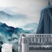 Foggy blue mountains wallpaper mural landscape