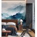 Foggy blue mountains wallpaper mural landscape