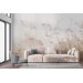Soft beige botanical wall mural Wild field wallpaper