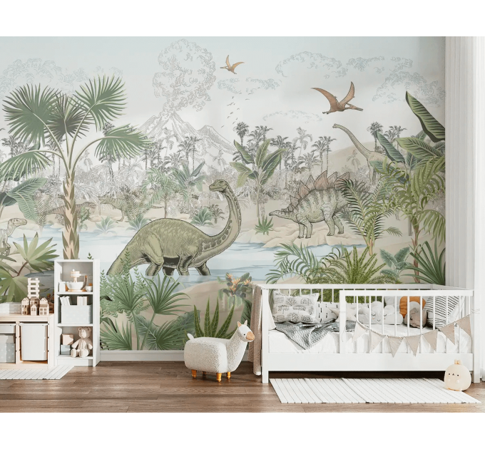 Dinosaur wallpaper Kids room dino wall mural