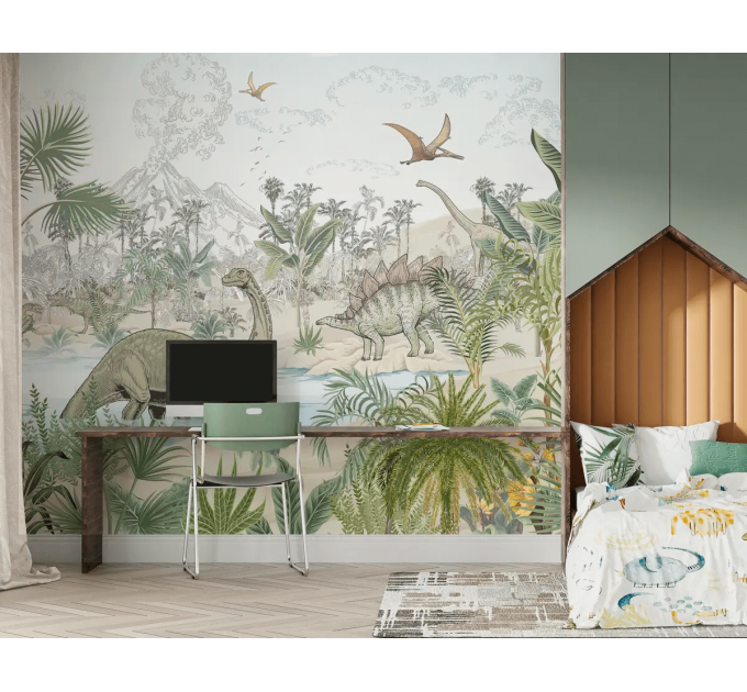 Dinosaur wallpaper Kids room dino wall mural