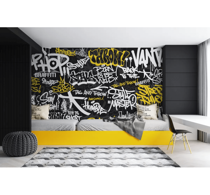 Graffiti wall mural, Teenage wallpaper, Boys room wallpaper