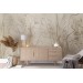 Minimalist light leaves wall mural Light beige herbs