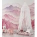 Baby girl Nursery pink watercolor mountains wall mural