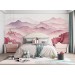 Baby girl Nursery pink watercolor mountains wall mural
