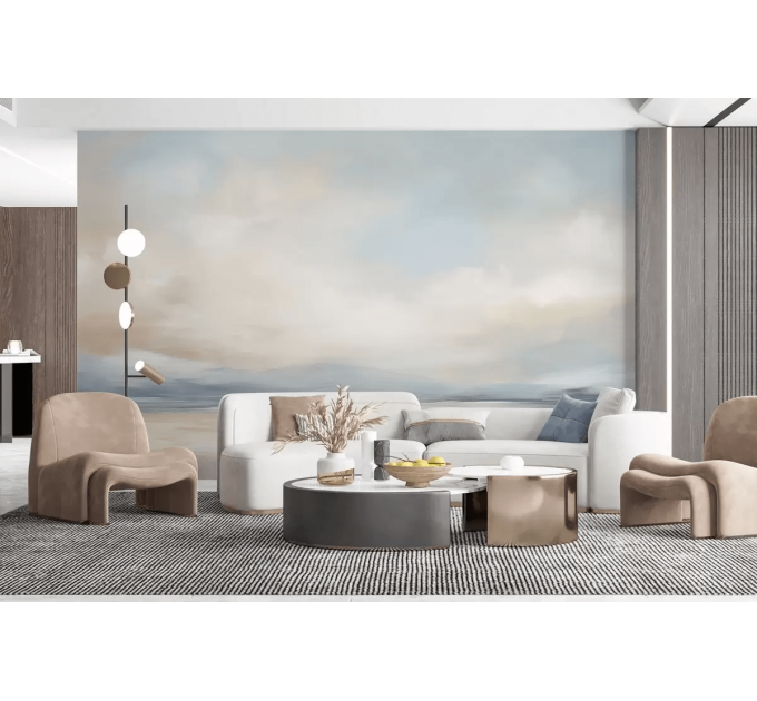 Pastel soft landscape wallpaper mural