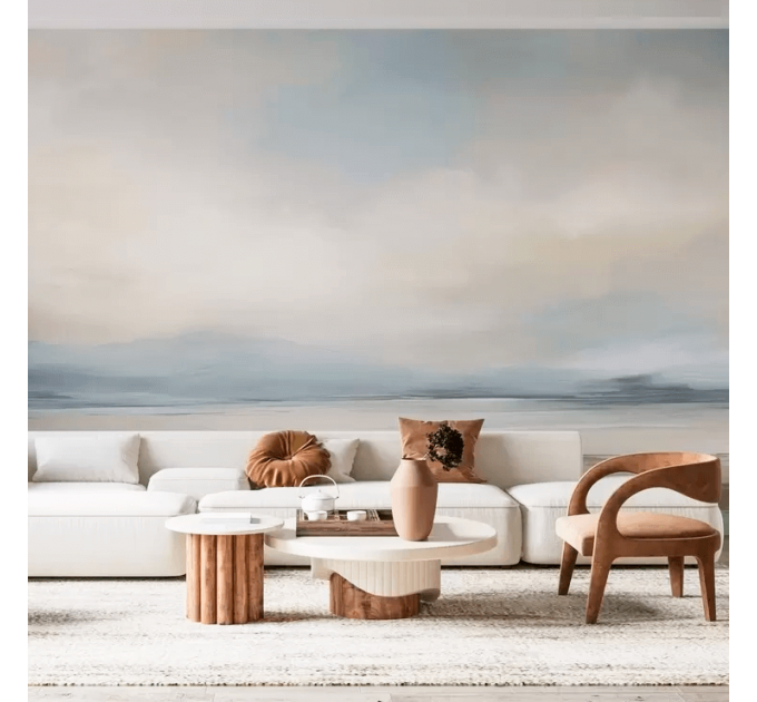 Pastel soft landscape wallpaper mural
