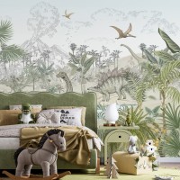 Dinosaur wallpaper Kids room dino wall mural