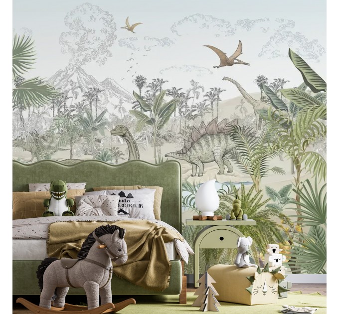 Dinosaur wallpaper Kids room dino wall mural