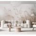 Soft beige botanical wall mural Wild field wallpaper