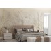 Minimalist light leaves wall mural Light beige herbs