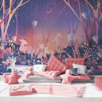 Fairy forest nursery wallpaper purple forest Girls bedroom