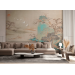 Chinoiserie style landscape wall mural Vintage art wallpaper