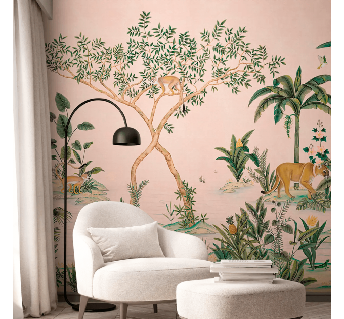 Jungle wall mural wildlife animals wallpaper