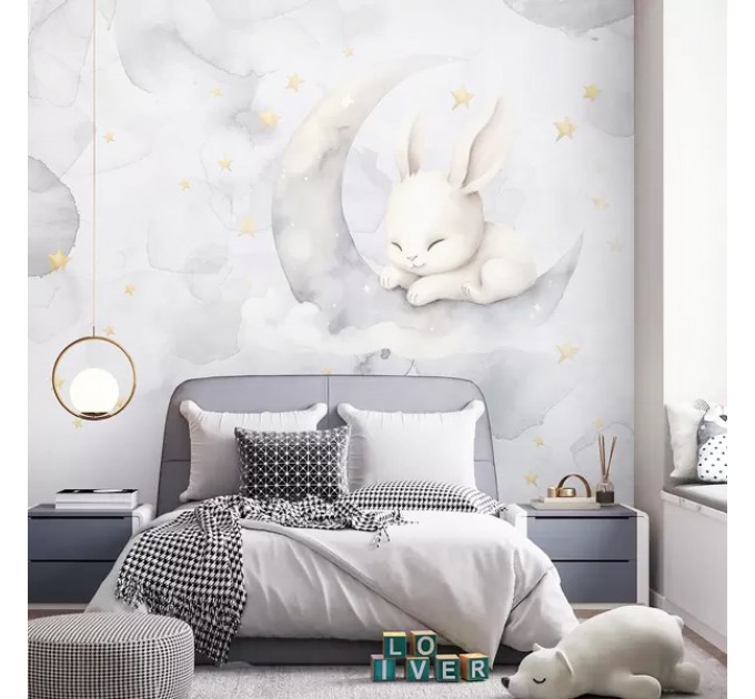 Nursery clouds wall mural Kids room wallpaper