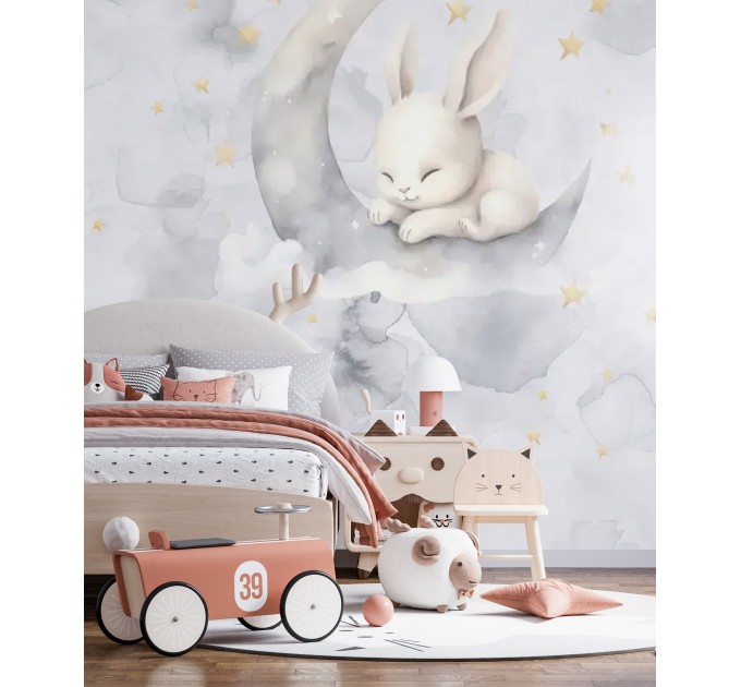 Nursery clouds wall mural Kids room wallpaper