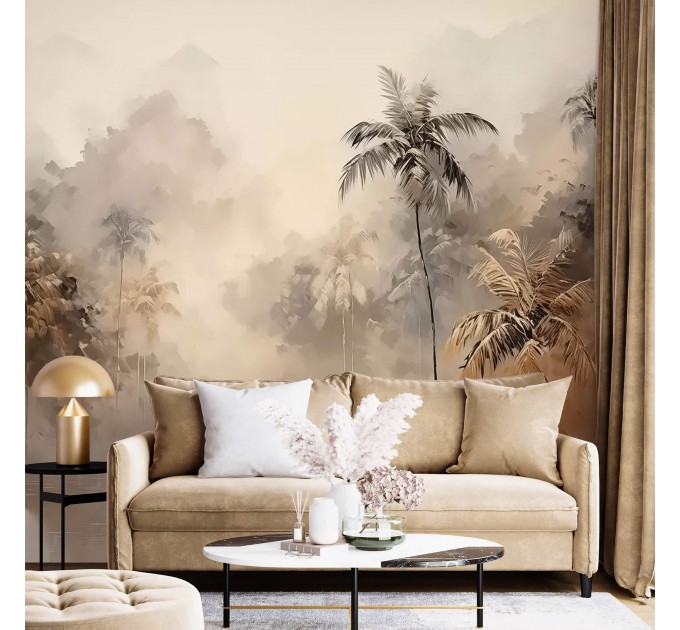 Tropical landscape wall mural Jungle wallpaper