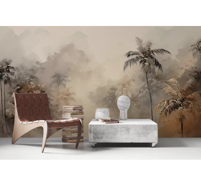 Tropical landscape wall mural Jungle wallpaper