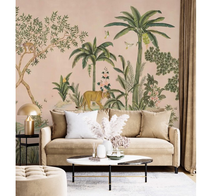 Jungle wall mural wildlife animals wallpaper