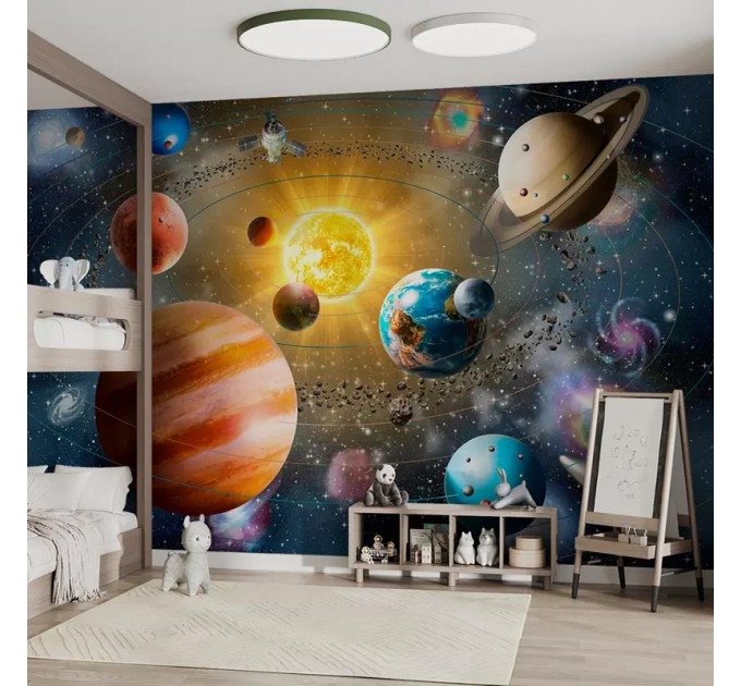 Space wall mural Kids room planets wallpaper