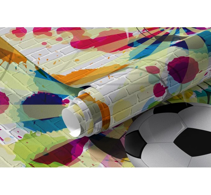 Football soccer ball wallpaper Sport kids game room 3D mural
