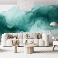 Abstract wall mural Turquoise marble art wallpaper