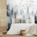 Foggy forest wall mural, landscape wallpaper