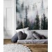 Foggy forest wall mural, landscape wallpaper