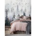 Foggy forest wall mural, landscape wallpaper