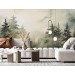Watercolor forest wallpaper Foggy forest wall mural